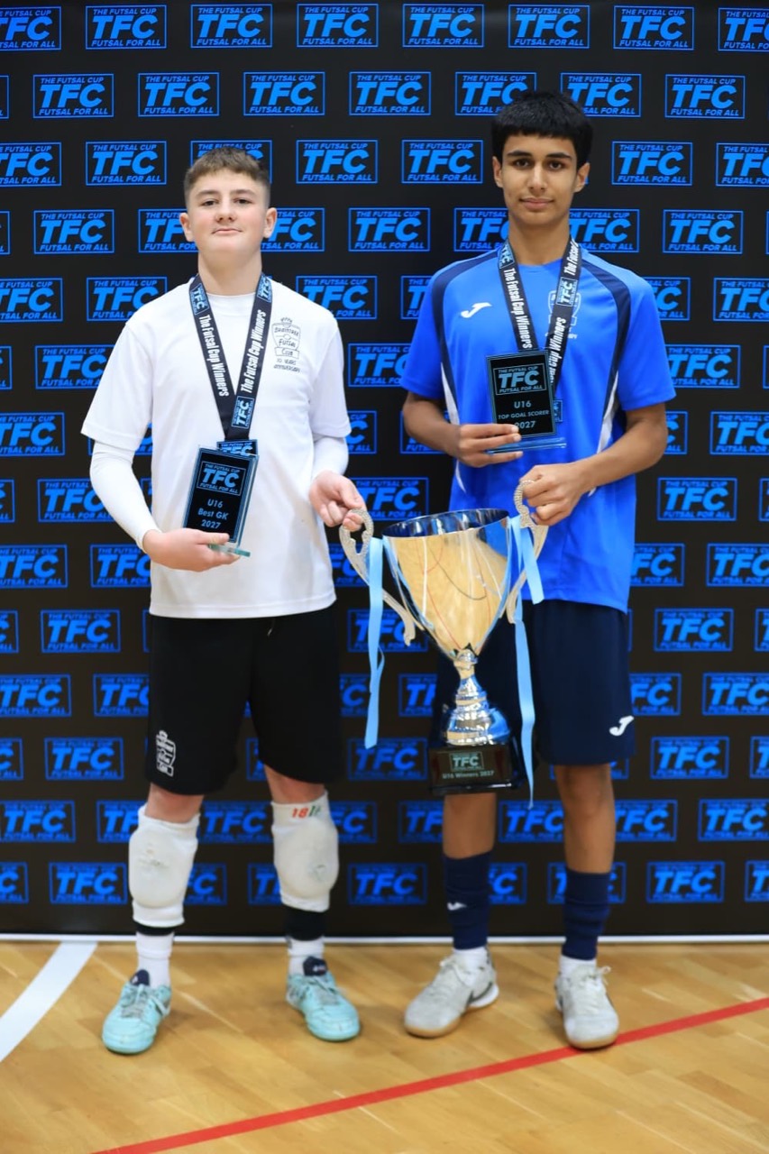 Max and Yuvi with their individual awards and the team trophy.